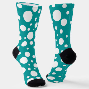 Teal Spots Crew Socks