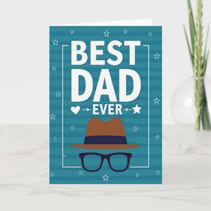 Teal Star Fathers Day Card