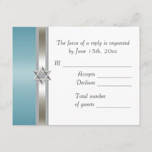 Teal Star of David RSVP