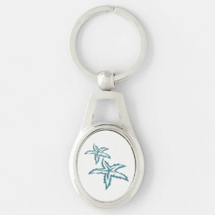 Teal Starfish Keychain