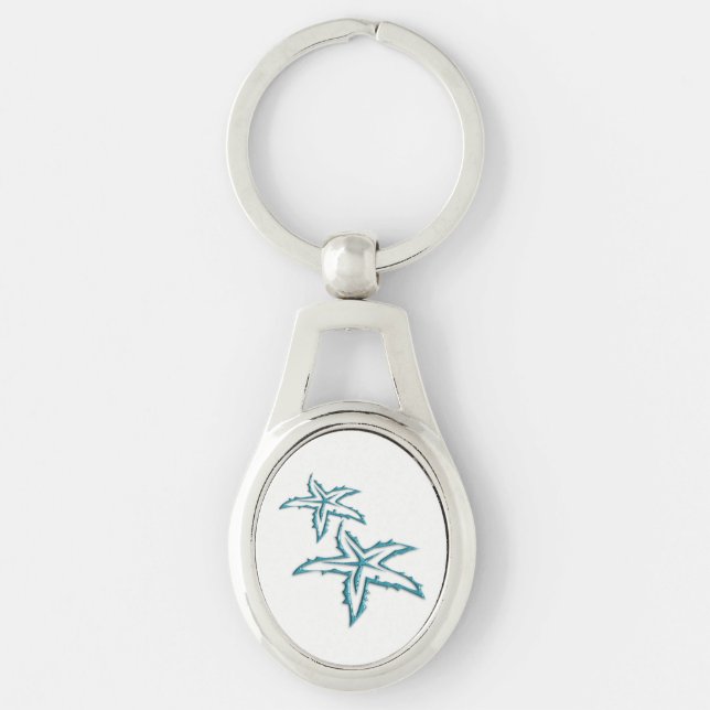 Teal Starfish Keychain (Front)