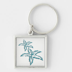 Teal Starfish Keychain