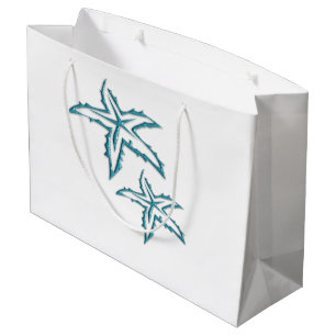 Teal Starfish Large Gift Bag