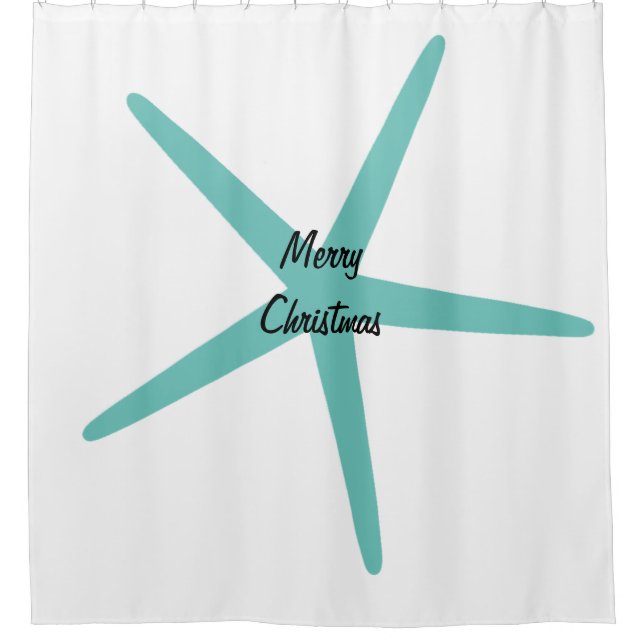Teal Starfish Merry Christmas Custom Colour Holida (Front)