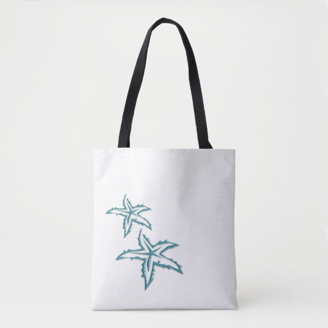 Teal Starfish Tote Bag (Front)