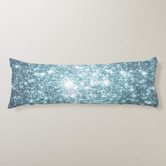 Teal Stars Body Pillow (Front)