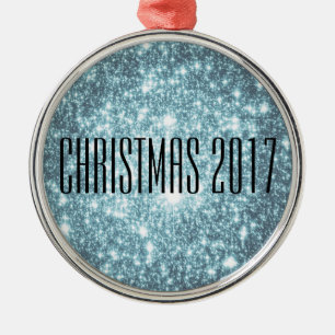 Teal Stars Metal Ornament