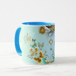 Teal Steampunk Graphic Art, Mechanical Serenity Mug