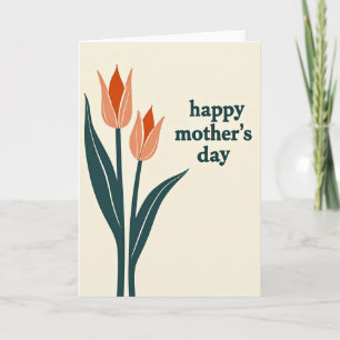 Teal Stem Mothers Day Card