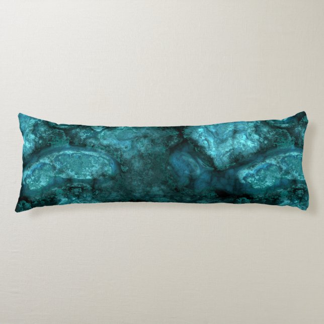 Teal Stone abstract Body Pillow (Front)