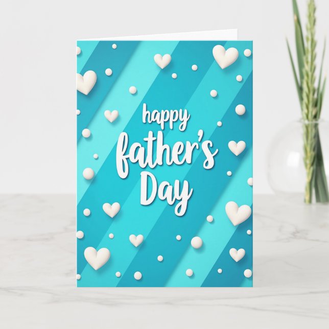 Teal Stripe Fathers Day Card (Front)