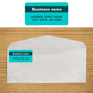 Teal Stripe On Business Address Label