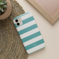 Teal Stripe Personalized