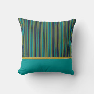 TEAL STRIPES  American MoJo Pillow