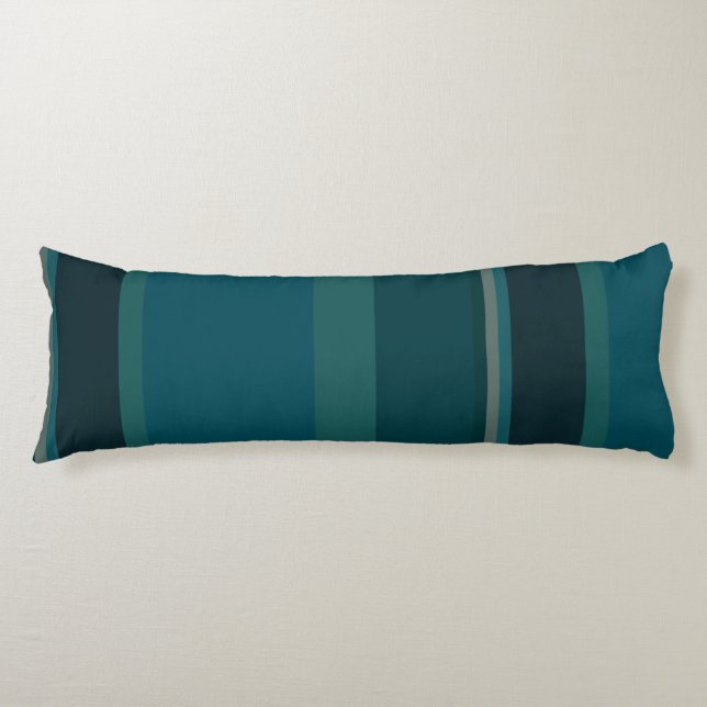 Teal Stripes Body Pillow (Front)