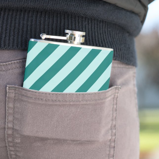 Teal Stripes Hip Flask (In Situ)