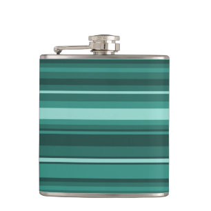 Teal stripes hip flask