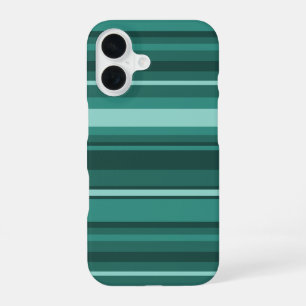 Teal stripes iPhone 16 case
