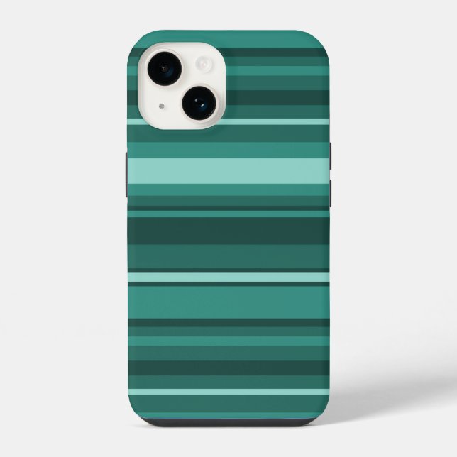 Teal stripes iPhone case (Back)