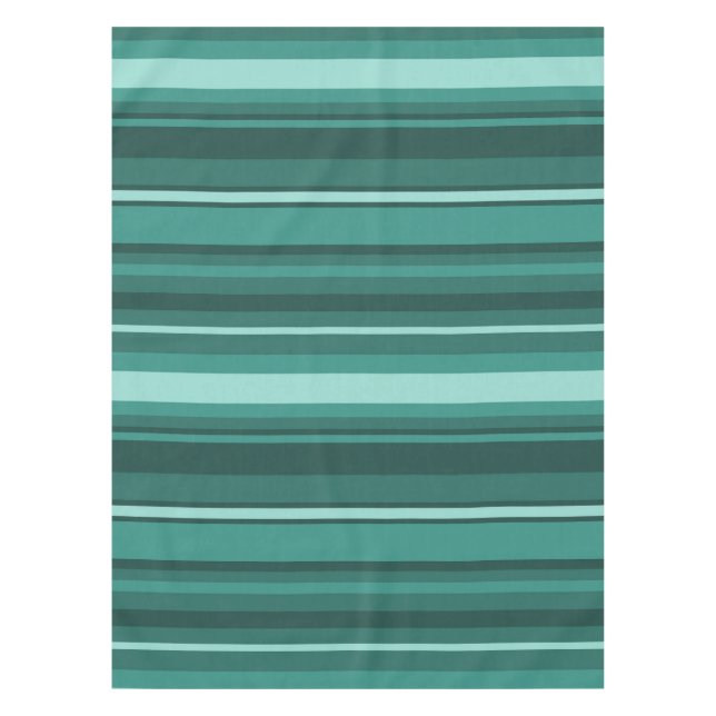 Teal stripes tablecloth (Front)