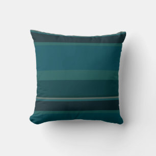 Teal Stripes Throw Pillow