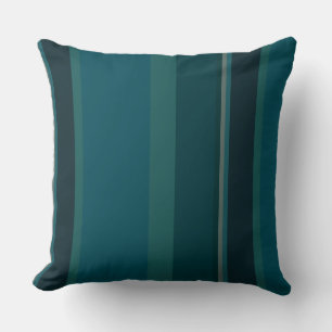 Teal Stripes Throw Pillow
