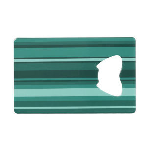 Teal stripes wallet bottle opener