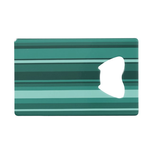 Teal stripes wallet bottle opener (Back Horizontal)