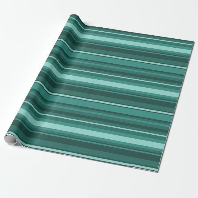 Teal stripes wrapping paper (Unrolled)