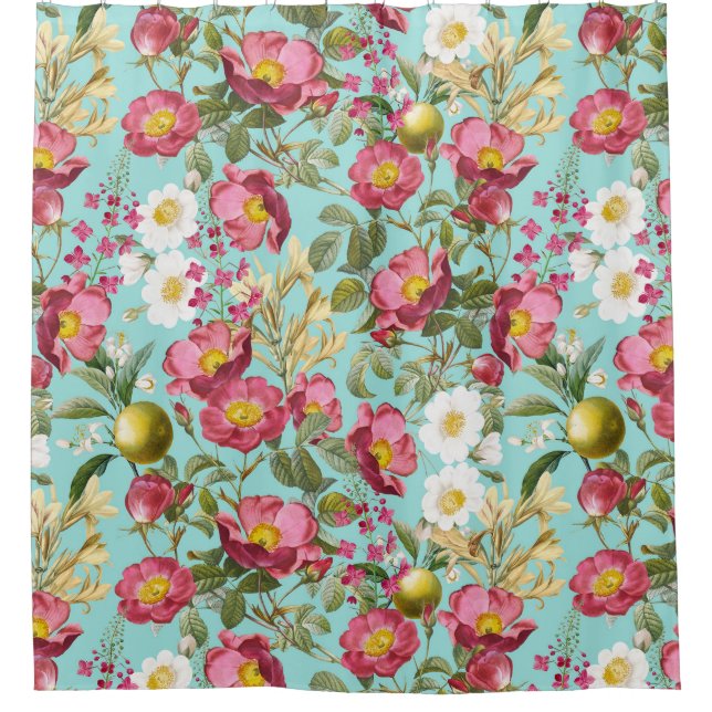 Teal Summer Garden - Vintage Redouté Cottage Roses (Front)