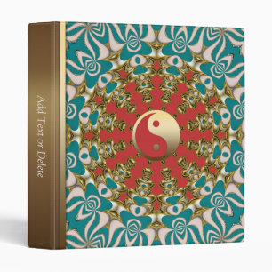 Teal Sunshine Gold YinYang New Age Album Binder