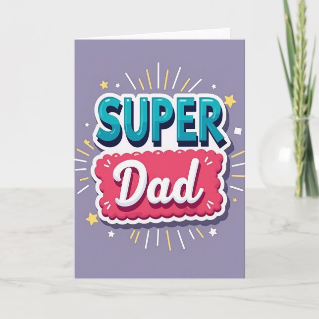 Teal Super Dad Stars Card (Front)