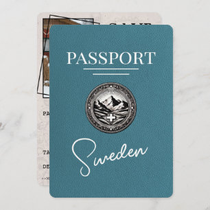 Teal Sweden Passport Save The Date