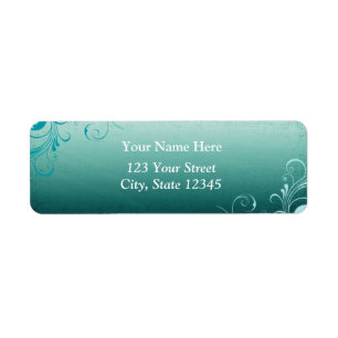 Teal Swirl Address Label