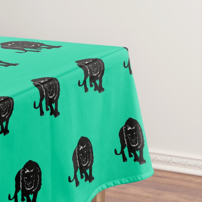 Teal Tablecloth with Lion - Choose Colours (In Situ)