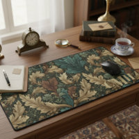 Teal & Tan Vintage William Morris Floral Monogram