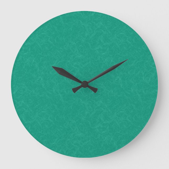 Teal textured surface with subtle swirling pattern large clock (Front)