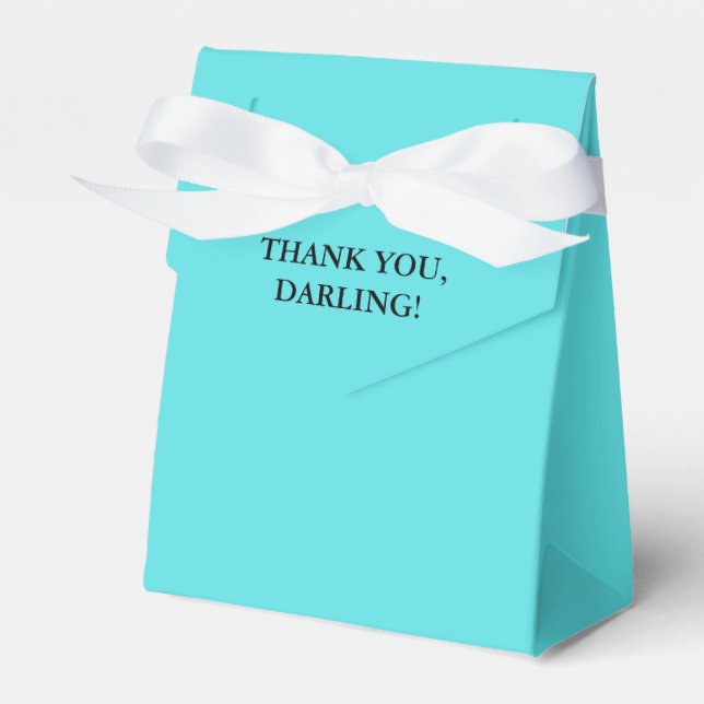 Teal Thank You Darling Favour Box (Front Side)