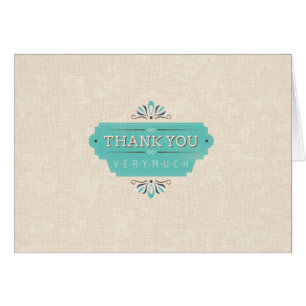 Teal Thank You Folded Card