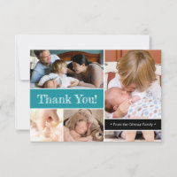 Teal Thank You Introducing Second baby Photos Anno