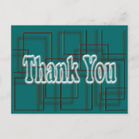 Teal Thank You Postcard- change background colour
