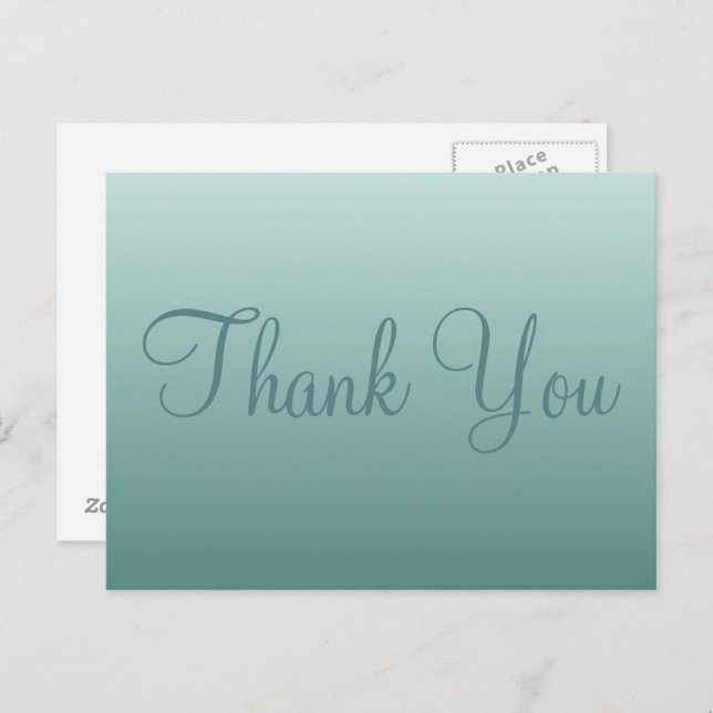 Teal Thank You Postcards (Front/Back)