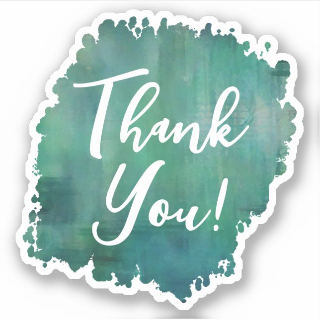 Teal Thank You Sticker (Front)