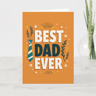 Teal Tie Best Dad Ever Card