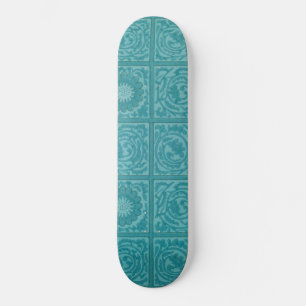Teal Tile Pattern (by William Morris) Skateboard