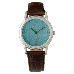 Teal Tile Pattern (by William Morris) Watch