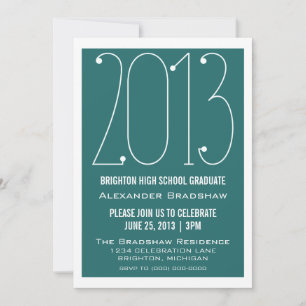 Teal Trendy 2013 Graduation Invitation