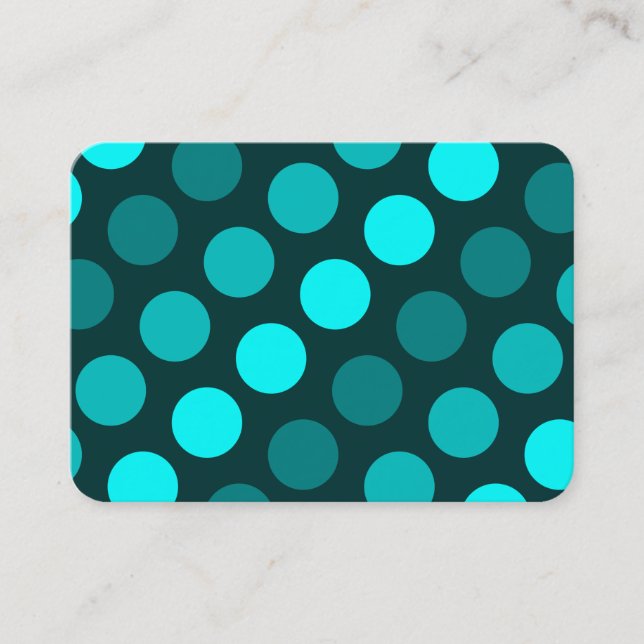 Teal Trio of Polka Dots Business Card (Front)