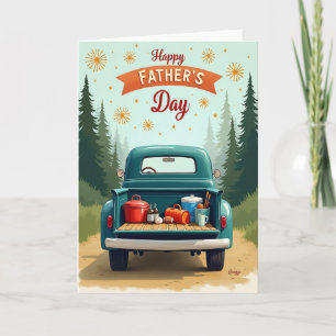 Teal Truck Fathers Day Art Card