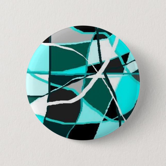 TEAL & TURQUIOS 2 INCH ROUND BUTTON (Front)